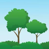 Vector park landscape with tree scene