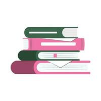 Vector hand drawn flat design stack of books illustration.