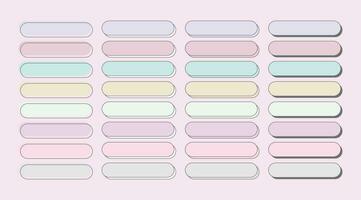 Vector set colorful flat button illustration collection. collection pastel buttons.