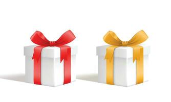 Collection of 3d gift boxes with colorful vector