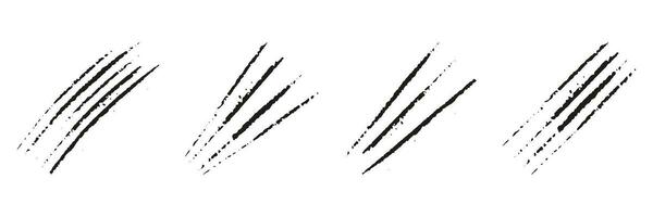Claw Scratch Set. Tiger or Cat Talon, Beast Nail Mark. Wild Animal Attack Trace, Grunge Texture. Scary Laceration Trail. Abstract Slash Collection. Design Element. Isolated Vector Illustration.
