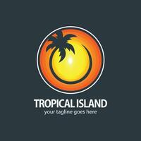 tropical isla logo vector