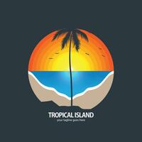 Tropical Island logo vector