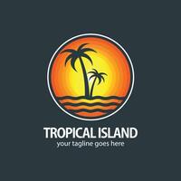 tropical isla logo vector