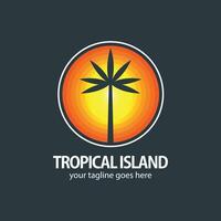 tropical isla logo vector