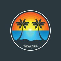 tropical isla logo vector