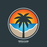 tropical isla logo vector