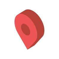 Vector isometric red geolocation icon