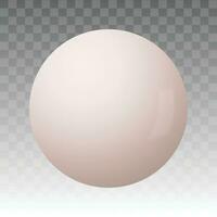 perla realista aislado en blanco antecedentes. precioso perla en esfera forma. perla es lujo lustroso Roca vector ilustración