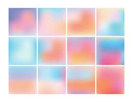 Colorful holographic gradient background design set vector