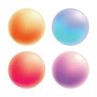 Vector colored sphere set vector glossy buttons balls template for your design