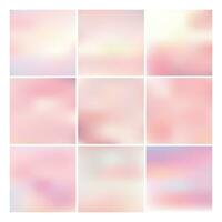 Vector set of abstract multicolored blurred background. sunset color