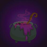 Vector cauldron with magical potion