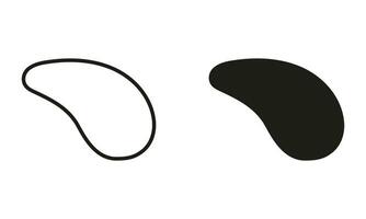 Organic Blob. Abstract Amorphous Splodge. Irregular Liquid Design Form, Stone, Pebble Collection. Random Shape Line and Silhouette Black Icon Set. Isolated Vector Illustration.