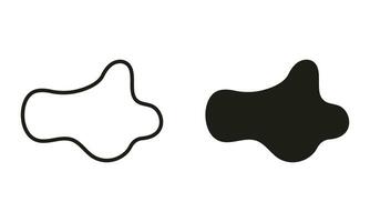 Abstract Amorphous Splodge. Organic Blob, Random Shape Line and Silhouette Black Set. Irregular Liquid Design Form. Simple Stone, Asymmetric Pebble Collection. Isolated Vector Illustration.