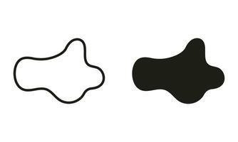 Abstract Amorphous Splodge. Organic Blob, Random Shape Line and Silhouette Black Set. Irregular Liquid Design Form. Simple Stone, Asymmetric Pebble Collection. Isolated Vector Illustration.