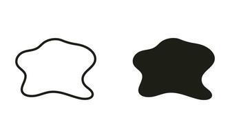 Irregular Liquid Design Form. Organic Blob, Random Shape Line and Silhouette Black Set. Abstract Amorphous Splodge. Simple Stone, Asymmetric Pebble Collection. Isolated Vector Illustration.