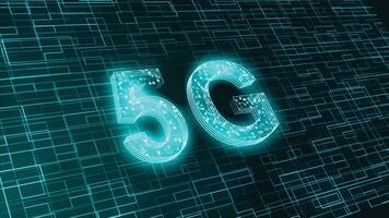 5G in luminous lines.5G concept digital background vector