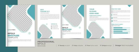 Corporate Bifold Brochure Template, Catalog, Booklet Template Design. Fully Editable. vector