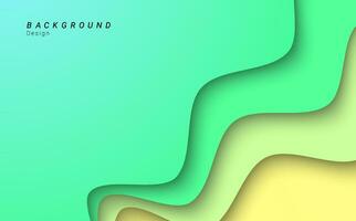 Gradient green soft layer wave 3d vector background template design
