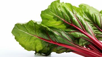 Photo of beautiful Swiss Chard flower isolated on white background. Generative AI