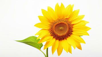 foto de hermosa girasol aislado en blanco antecedentes. generativo ai