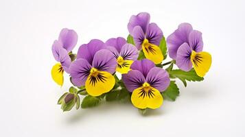 Photo of beautiful Nemesia flower isolated on white background. Generative AI