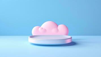 3D cloud icon minimal style, cloud computing online service, digital technology security concept, Generative AI illustration photo