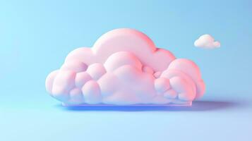 3D cloud icon minimal style, cloud computing online service, digital technology security concept, Generative AI illustration photo