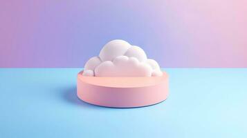 3D cloud icon minimal style, cloud computing online service, digital technology security concept, Generative AI illustration photo