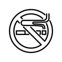 no smoking icon vector in line style