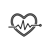 heartbeat icon vector in line style