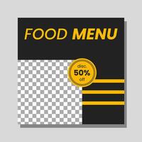 Food menu banner social media post. Editable social media templates for promotions on the Food menu. Set of social media story and post frames. Layout design for marketing on social media. vector