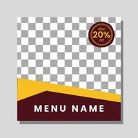 Food menu banner social media post. Editable social media templates for promotions on the Food menu. Set of social media story and post frames. Layout design for marketing on social media. vector