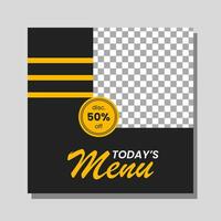 Food menu banner social media post. Editable social media templates for promotions on the Food menu. Set of social media story and post frames. Layout design for marketing on social media. vector