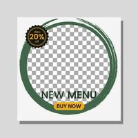 Food menu banner social media post. Editable social media templates for promotions on the Food menu. Set of social media story and post frames. Layout design for marketing on social media. vector
