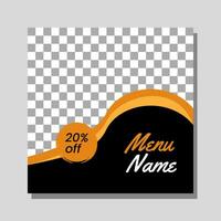 Food menu banner social media post. Editable social media templates for promotions on the Food menu. Set of social media story and post frames. Layout design for marketing on social media. vector