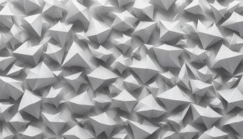 Origami Paper Dreams. White Shaded Abstract Geometric Pattern 3D Rendering Background. photo
