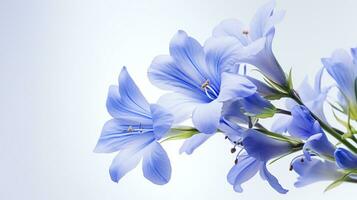 Photo of beautiful Jacob's Ladder flower isolated on white background. Generative AI
