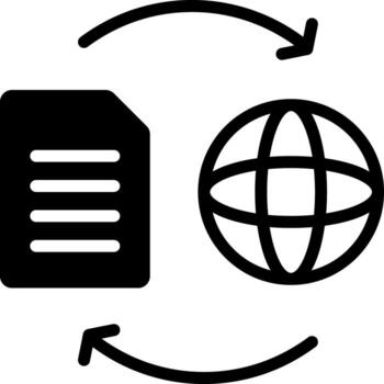 sólido icono para convertir vector