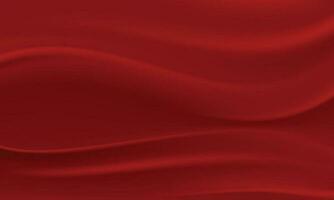 Vector red silk folded fabric background, luxury textile