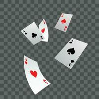 Vector falling playing cards. leisure, game, gambling. luck concept.