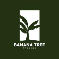 Banana Tree Logo, Fruit Tree Plant Vector, Silhouette Design, Template Illustration vector