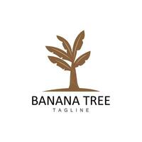 Banana Tree Logo, Fruit Tree Plant Vector, Silhouette Design, Template Illustration vector