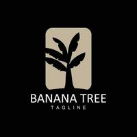 Banana Tree Logo, Fruit Tree Plant Vector, Silhouette Design, Template Illustration vector