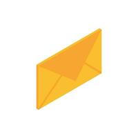 Vector mail envelope icon in isometric style folded envelope mockup mail and email message