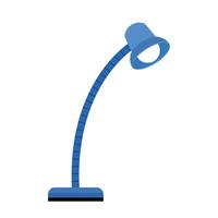 Vector desk lamp in blue color on white background.