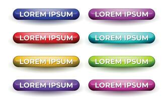 Vector glossy web buttons set in different colors