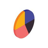 Vector isometric pie graph. vector illustration