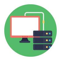 Hosting servers placed in a place, data center concept vector